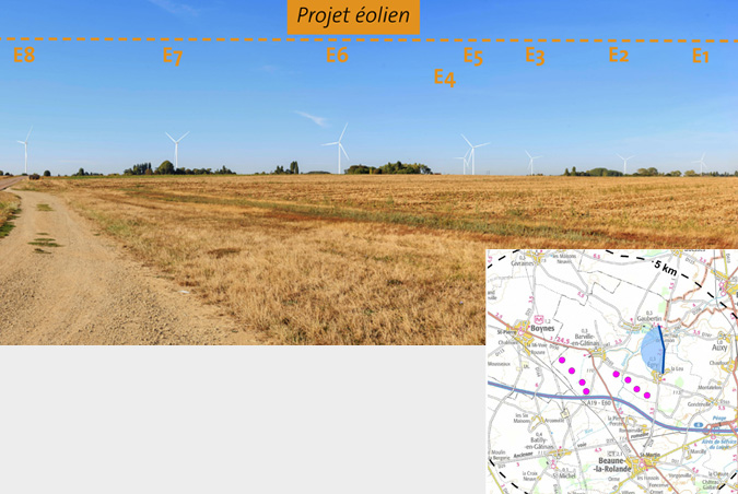Simulation du projet depuis la RD 28 entre Eau de Limon et Egry