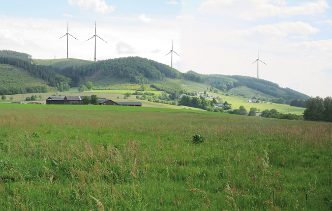 Fotomontage des Windparks Remblinghausen Süd