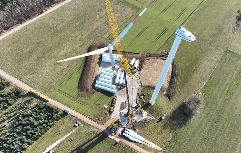 wind turbines in the German Hunsrück region