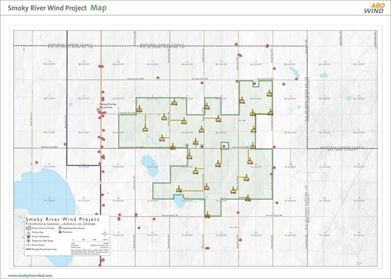 Smoky River Wind Project Map