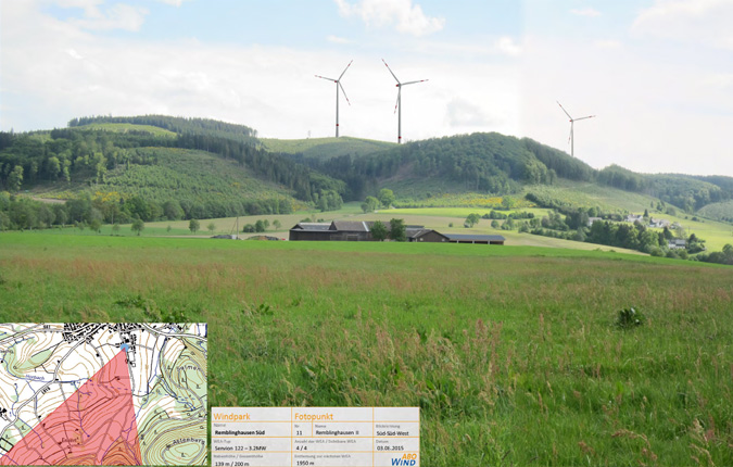 Windkraftstandort Remblinghausen Süd Visualisierung